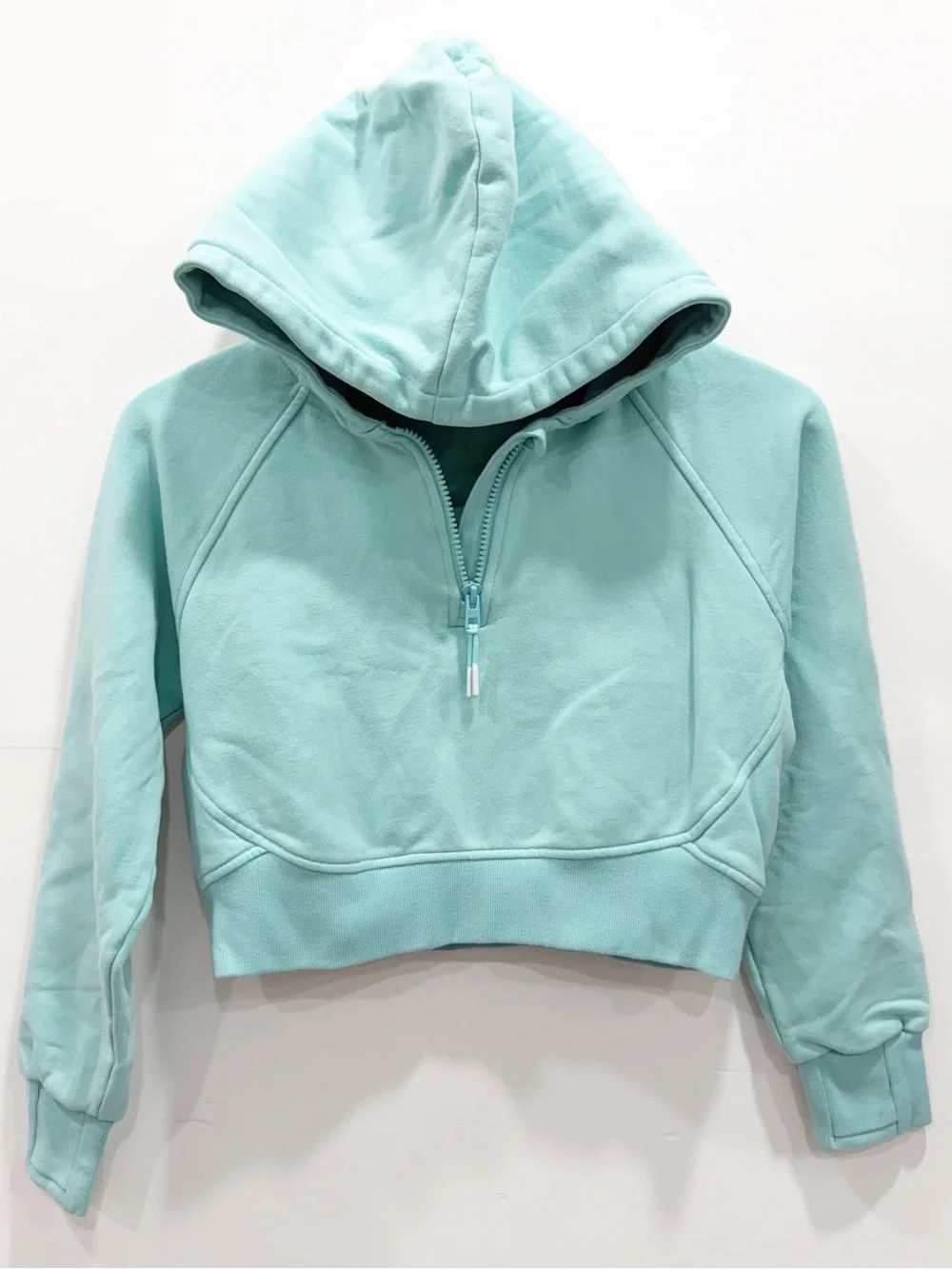 Athleta Girl All Day Half Zip Scuba Hoodie Light Blue Medium 8-10